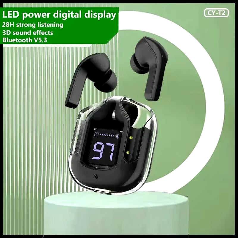 Audífonos Bluetooth T2 – Sonido Estéreo, Pantalla LED y Micrófono