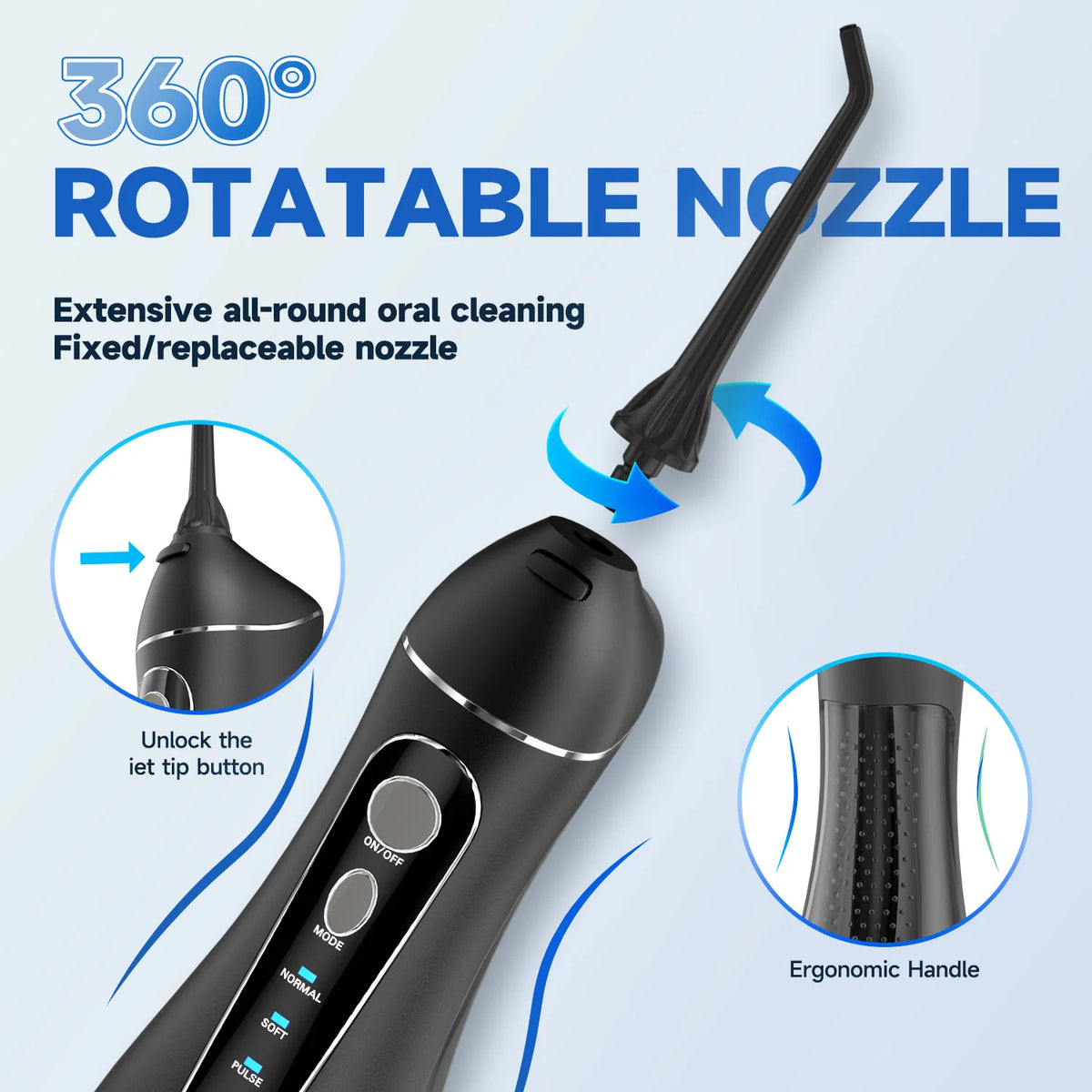 Irrigador Dental Portátil F18 – Limpieza Profunda y 4 Modos