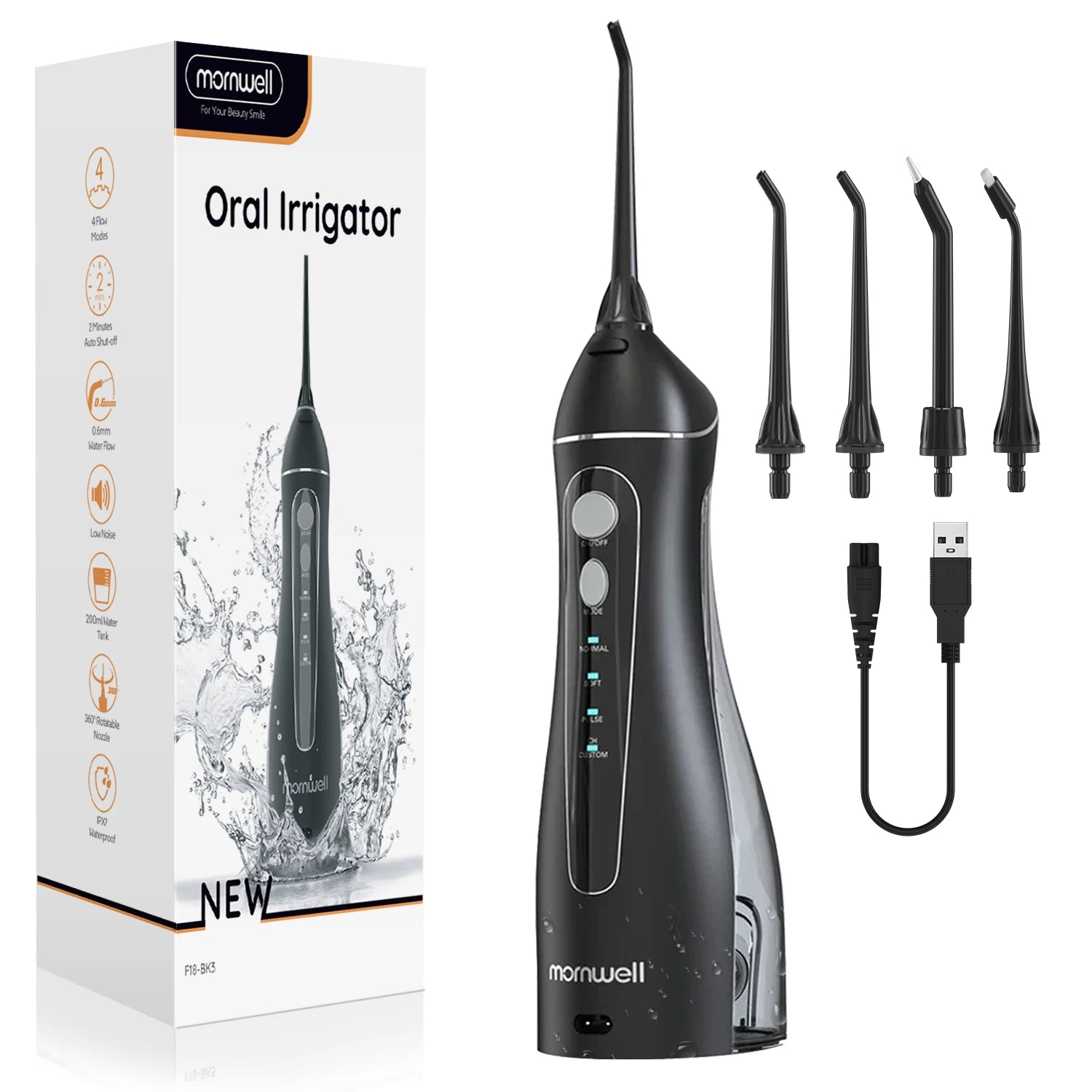 Irrigador Dental Portátil F18 – Limpieza Profunda y 4 Modos