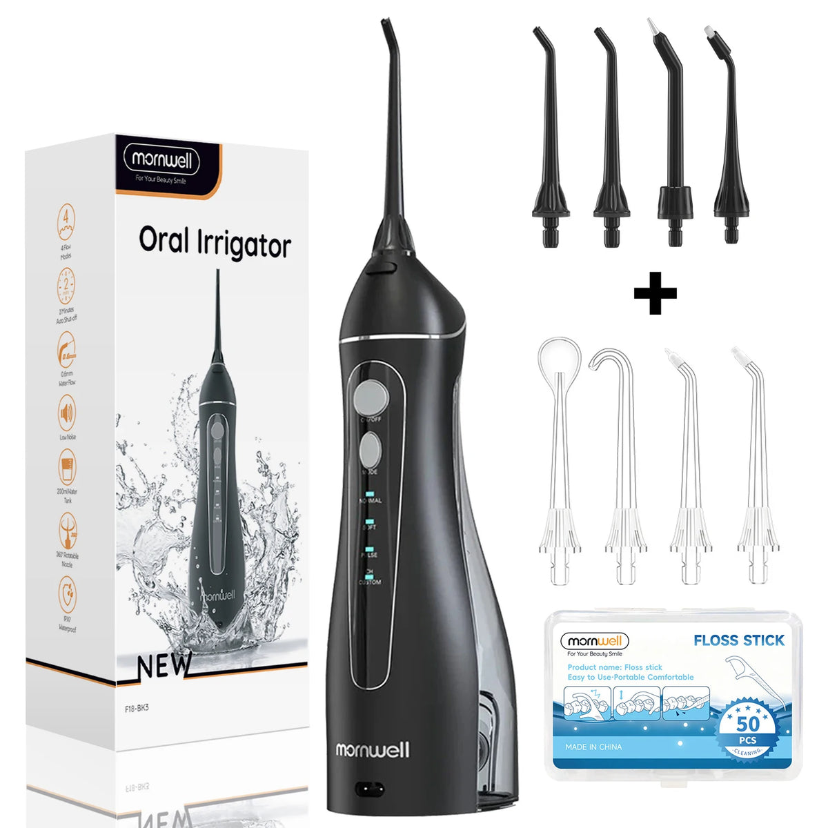 Irrigador Dental Portátil F18 – Limpieza Profunda y 4 Modos